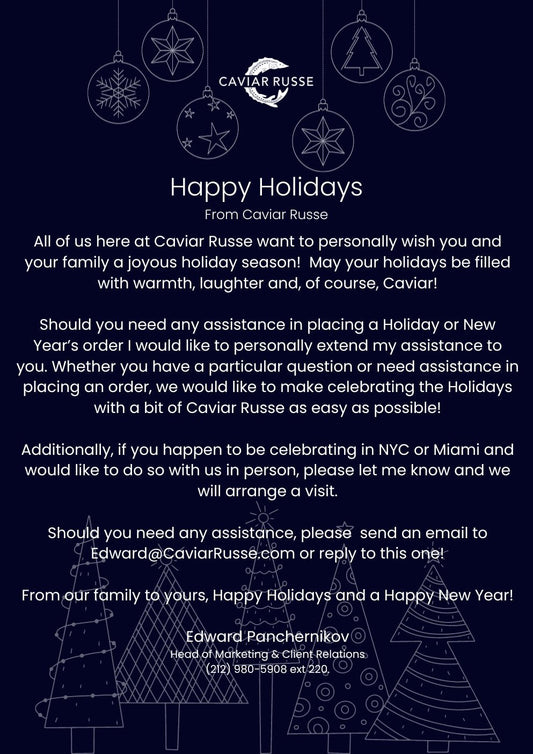 Happy Holidays From All of Us at Caviar Ruse! - Caviar Russe