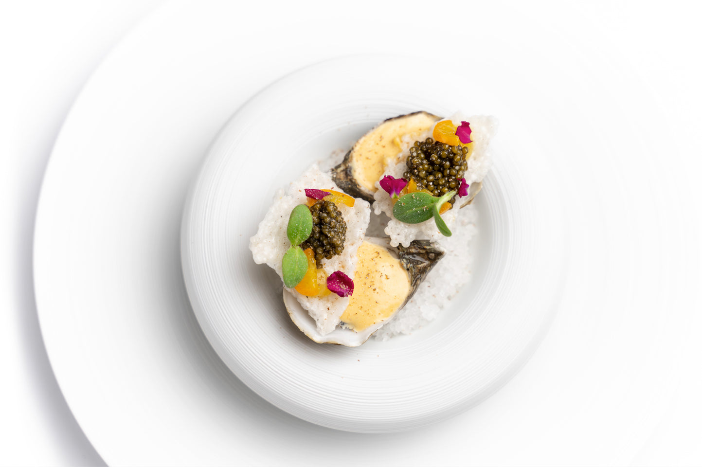 Oysters With Uni Sabayon and caviar 